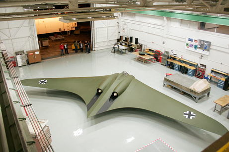 Replica of captured German Horton H229 on display at Grumman-Northrop Areospace