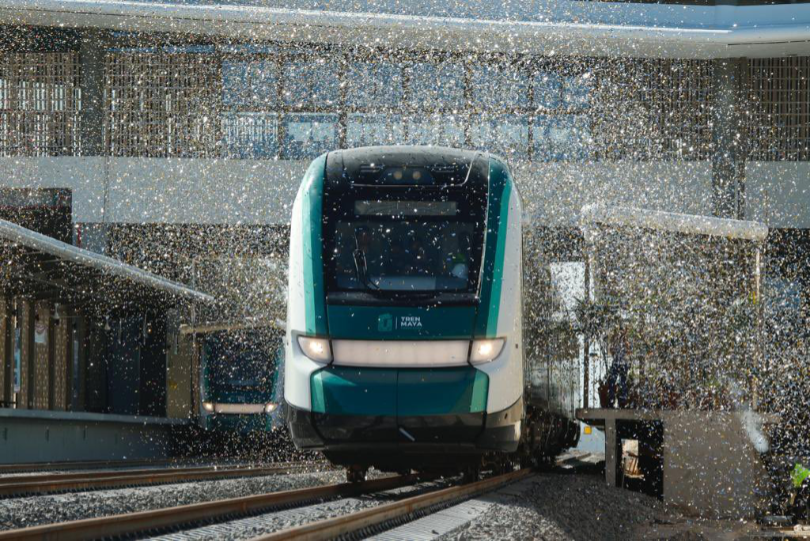 The unofficial first inaugural run of the Maya Train headed out for the first time this week.