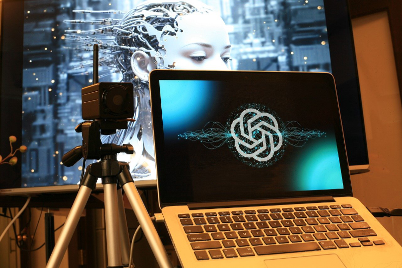 Laptop with ChatGPT on it.