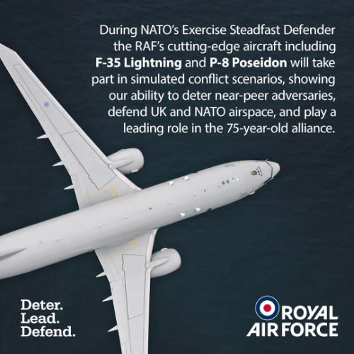The United Kingdom Royal Air Force promoting its role in Steadfast Defender 2024.