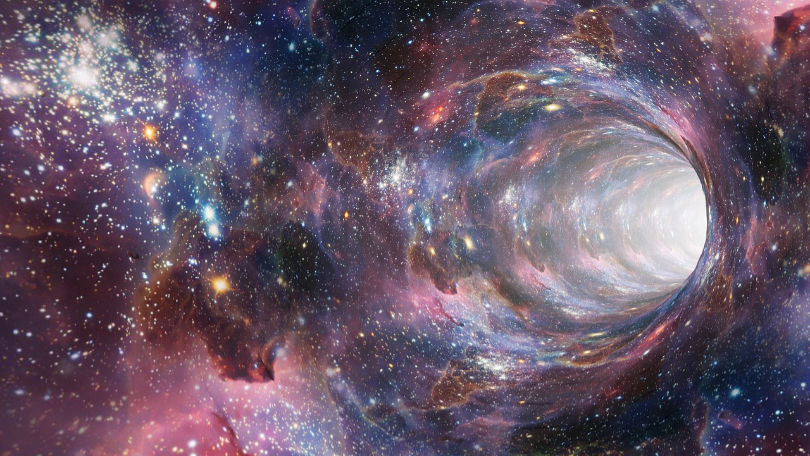 Wormhole connecting distant galaxies
