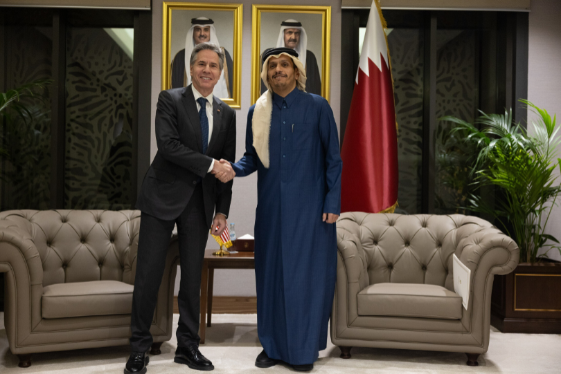 Antony Blinken meets with Mohammed Al Thani in Qatar.