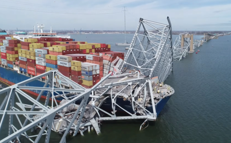 Francis Scott Key Bridge, Port of Baltimore, Maryland.