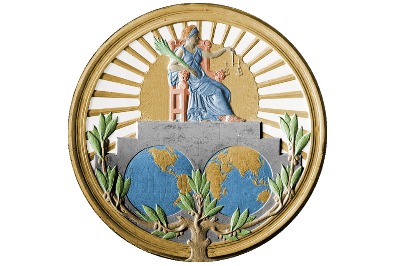 Logo of the ICJ.