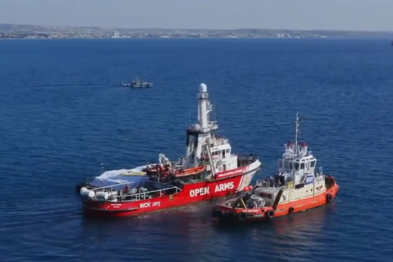 Open Arms humanitarian aid ship from Spain.