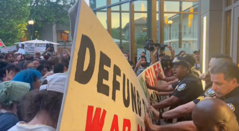Emory University student protests escalate at school of Theology on April 25, 2024.