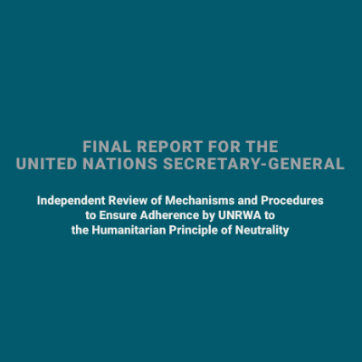Final Report on allegations UNRWA is infiltrated by Hamas