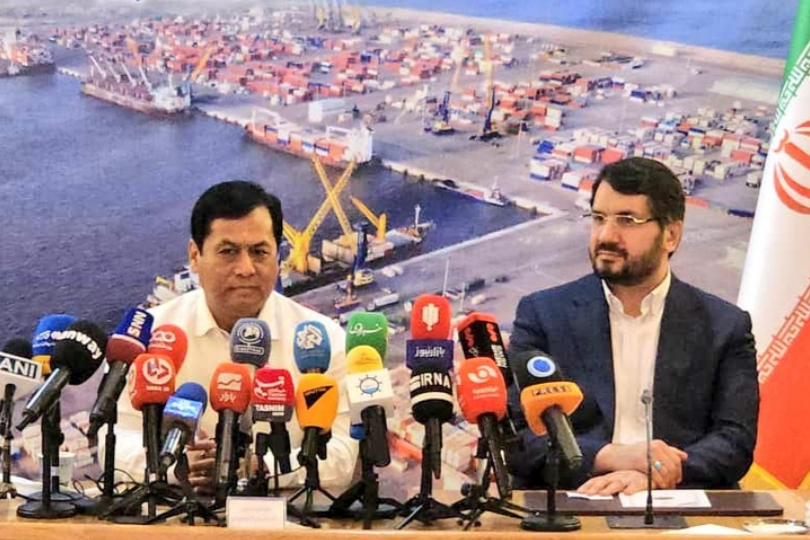 Chabahar deepwater port India-Iran development agreement press conference on May 13, 2024.