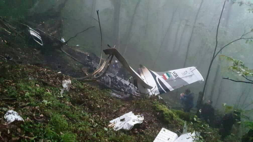 Crash site of helicopter carrying Iranian President Raisi and Foreign Minister Amir-Abdollahian.