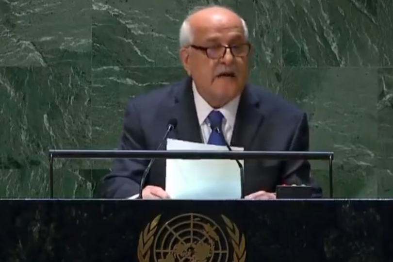 Palestinian Ambassador to the UN Riyad Mansour.