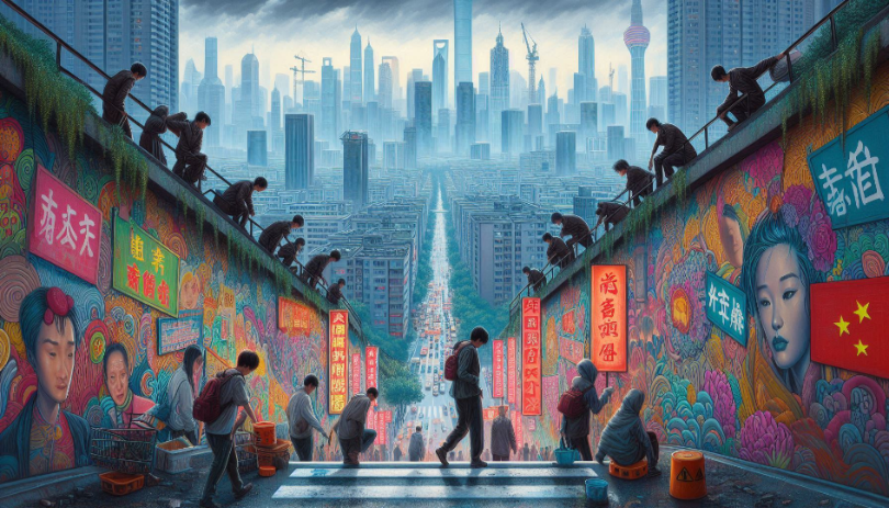Chinese youth are on the streets rather than working in record numbers.