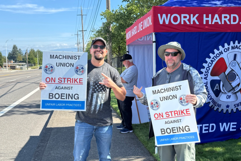 Beoing workes on strike on September 13, 2024.