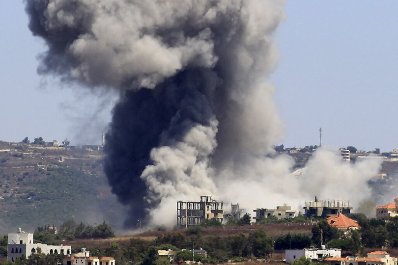 Israeli attack on supposed Hezbollah targets in southern Lebanon.